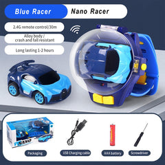 Waist watch remote-controlled nano car