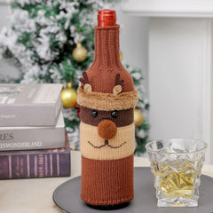 Set of Three Christmas Themed Red Wine Bottle Covers