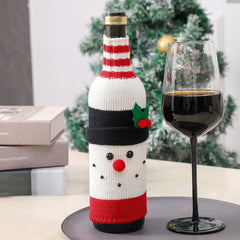 Set of Three Christmas Themed Red Wine Bottle Covers