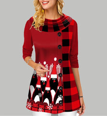 Long Sleeve Christmas Themed Blouse