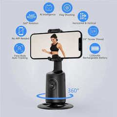 Automatic phone holder with face tracking.