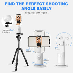 Automatic phone holder with face tracking.