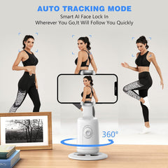 Automatic phone holder with face tracking.