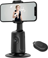 Automatic phone holder with face tracking.