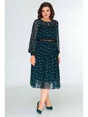 🔥🎀【S·3XL】Women's Chiffon Polka Dot Party Dress.