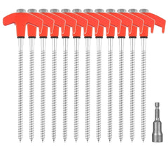 8" Tent Stakes - Screw-in Ground Anchors for Tents