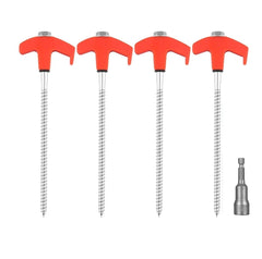 8" Tent Stakes - Screw-in Ground Anchors for Tents